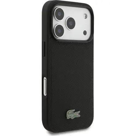 Lacoste Iconic Petit Pique MagSafe kryt + peňaženka iPhone 17 Pro čierny