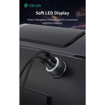 Devia nabíjačka do auta Xtreme Speed Series 48W + USB-C Cable 1m - Deep Sky Gray