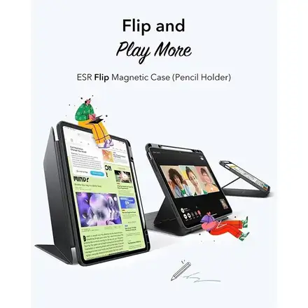 ESR puzdro Flip Magnetic Case pre iPad Air 13" M2/M3 - Black