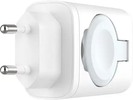 FIXED Power Socket s USB-A a USB-C vstupom a nabijackou pre Apple Watch, 33W, biela