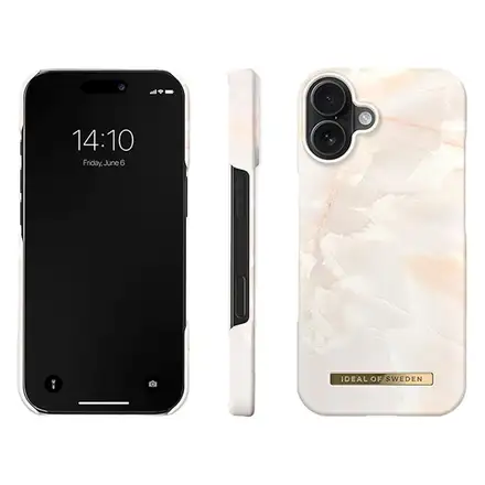 iDeal Fashion Case MagSafe iPhone 16 Rose Pearl Marble