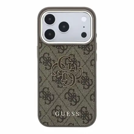 Guess PU 4G Resin Metal Logo kryt iPhone 18 Pro Max hnedý