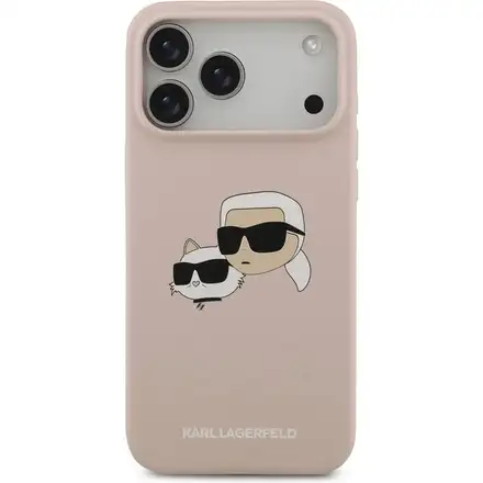 Karl Lagerfeld Liquid Silicone Double Heads MagSafe kryt iPhone 17 Pro Max ružový
