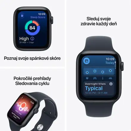 Apple Watch SE 3 GPS + Cellular 40mm Midnight Aluminium Case with Navy Blue Sport Band - S/M
