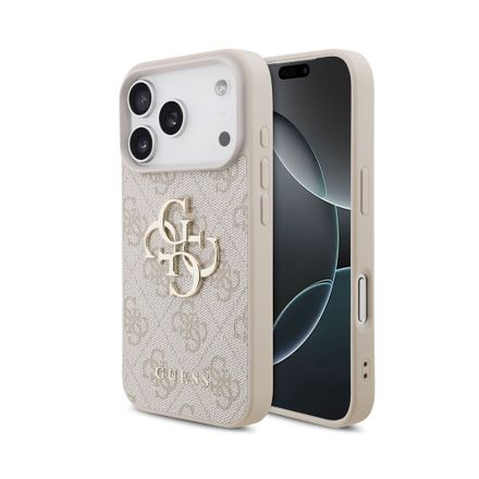 Guess PU 4G Metal Logo kryt iPhone 18 Pro ružová