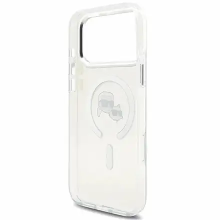 Karl Lagerfeld IML K&CH Heads Metal Frame MagSafe kryt iPhone 18 Pro Max biely