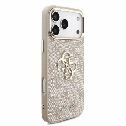 Guess PU 4G Metal Logo Strap kryt iPhone 18 Pro Max ružový