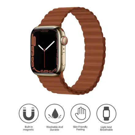 Devia remienok Deluxe Series Sport3 Silicone Magnet Band 40/41/42mm - Saddle Brown