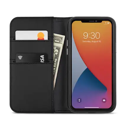 Moshi puzdro Overture with Detachable Magnetic Wallet pre iPhone 12 Pro Max - Black