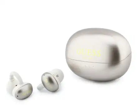 Guess Metallic Finish Classic Logo OWS Bezdrôtové Slúchadlá zlaté