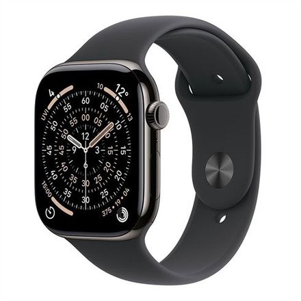 Apple Watch Series 11 GPS + Cellular 46mm Bridlicový sivý titán s čiernym športovým remienkom - M/L *Vystavený*