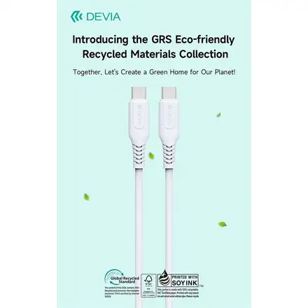 Devia kábel USB-C to USB-C GRS Series Cable 1m - White