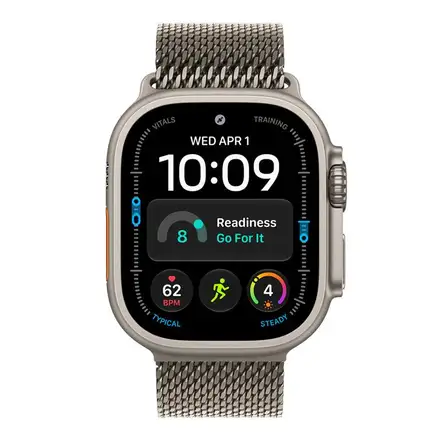 Apple Watch 49mm Natural Titanium Milanese Loop - Large