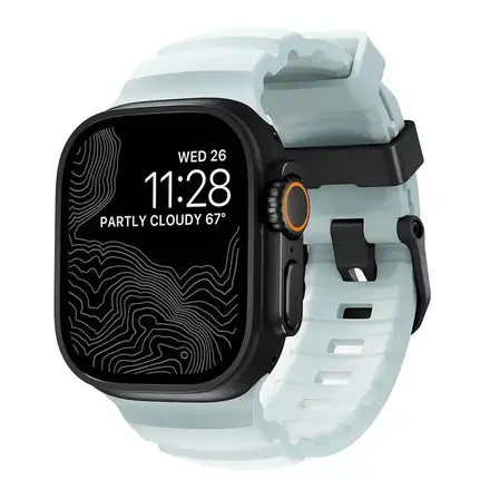 Nomad remienok Rocky Point Band pre Apple Watch 46/49mm - Icy Blue Glow/Black