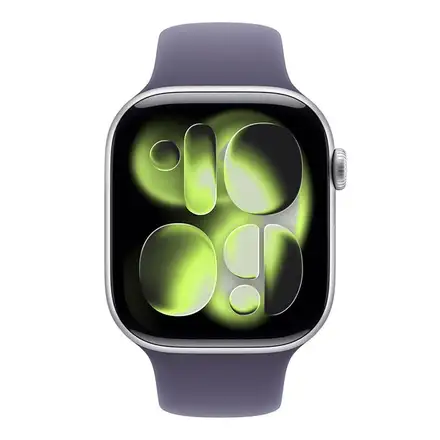 Apple Watch Series 11 GPS 46mm Strieborný hliník s hmlisto fialovým športovým remienkom - M/L