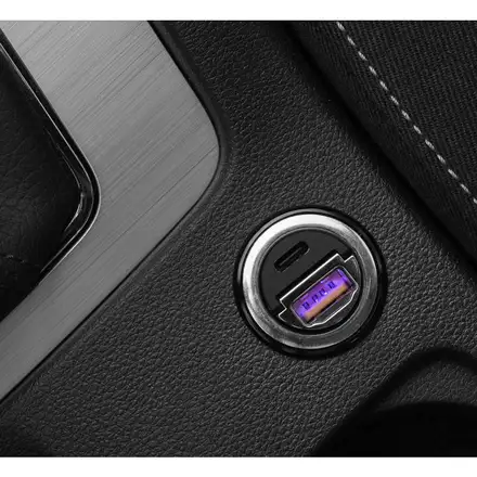 FIXED Autonabíjačka s USB-C a USB-A výstupom, PD30W - čierna