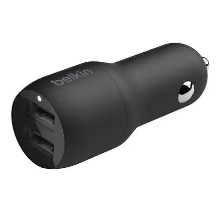 Belkin Boost Charge Dual USB Car Charger 24W + USB to Lightning cable - Black