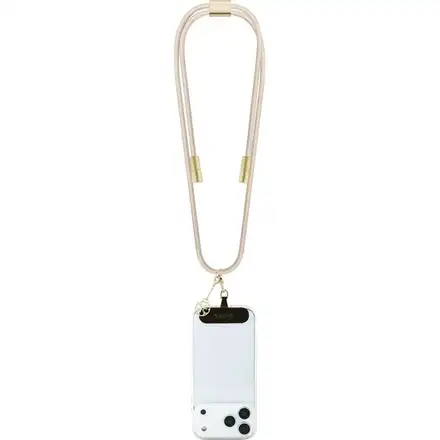 Guess Crossbody Popruh 4G Charm s Nabíjacím Káblom USB-C/USB-C béžový