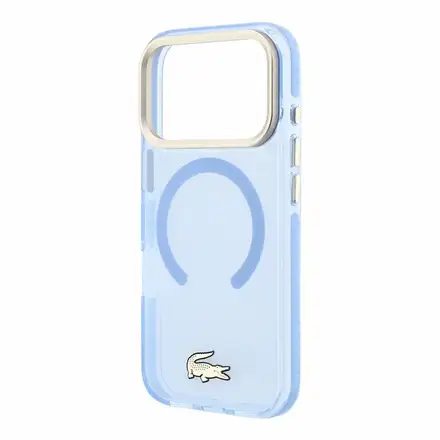 Lacoste PC/TPU Frosted Finish Gold Logo MagSafe kryt iPhone 18 Pro modrý