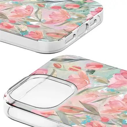 iDeal Fashion Clear Case MagSafe iPhone 13/14/15/16e/17e Tulip Bloom