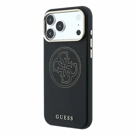 Guess PU Semi Wrap Perforated 4G Logo MagSafe kryt iPhone 18 Pro čierny
