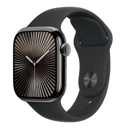 Apple Watch Series 10 GPS + Cellular 46mm Bridlicovo sivý titán s čiernym športovým remienkom - S/M *Rozbalený*