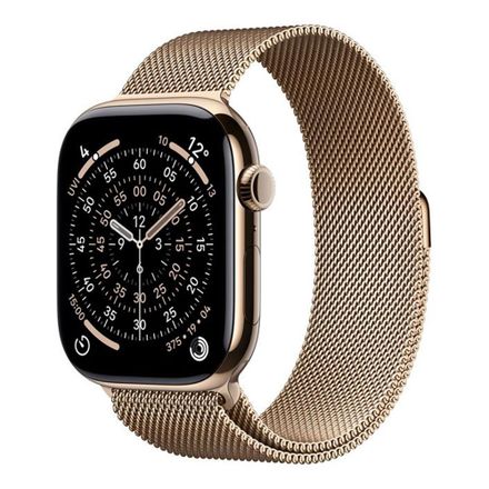Apple Watch Series 11 GPS + Cellular 46mm Zlatý titán so zlatým milánskym ťahom - S/M