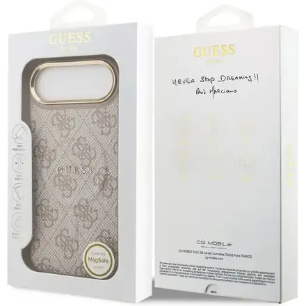 Guess PU Leather 4G Gold Frame MagSafe kryt iPhone Air ružový