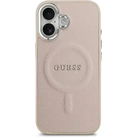 Guess PU Saffiano MagSafe kryt iPhone 17 ružový