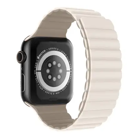 Devia remienok Nature Silicone Magnetic Watch Band 44/45/46mm - Stardust White