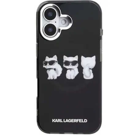 Karl Lagerfeld IML Choupette Trio Watercolor MagSafe kryt iPhone 17 čierny