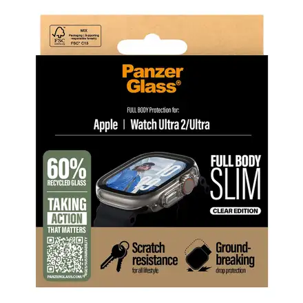 PanzerGlass ochranné sko Snappie Full Body Slim pre Apple Watch Ultra - Clear