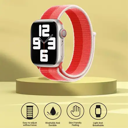 Devia remienok Nylon Braided Two-Tone Loop pre Apple Watch 40/41/42mm - Peony