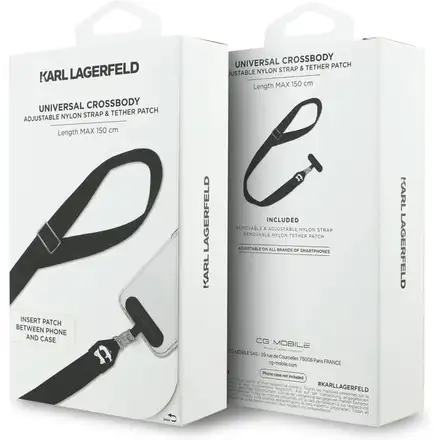 Karl Lagerfeld Universal Crossbody Popruh Choupette Patch čierny