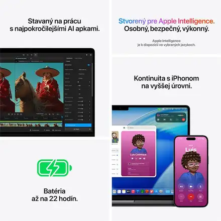 MacBook Pro 14" Apple M5 Pro 15C CPU 16C GPU 24GB 1TB Strieborný SK