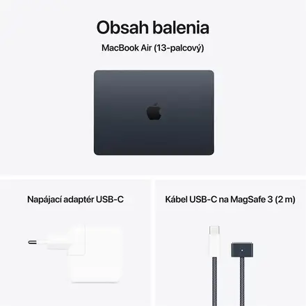 MacBook Air 13" Apple M4 10C CPU 8C GPU 16GB 256GB Polnočný SK *Rozbalený*