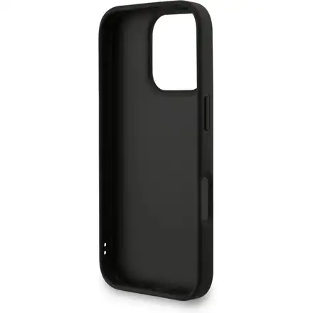 Guess PU 4G Metal Logo Strap kryt iPhone 16 Pro Max čierny