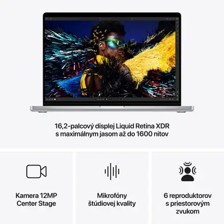 MacBook Pro 16" Apple M4 Pro 14C CPU 20C GPU 24GB 512GB Strieborný SK
