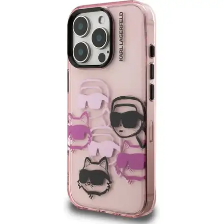 Karl Lagerfeld IML Multi K&CH Heads kryt iPhone 16 Pro Max ružový