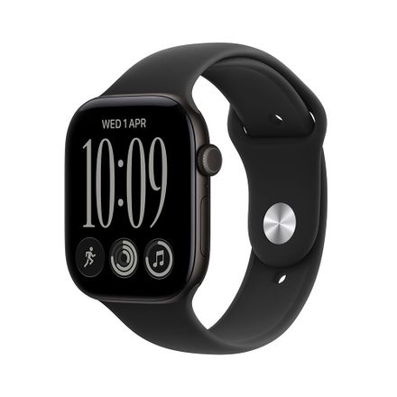Apple Watch Series 12 GPS + Cellular 42mm Black Aluminium Case with Black Sport Band - S/M