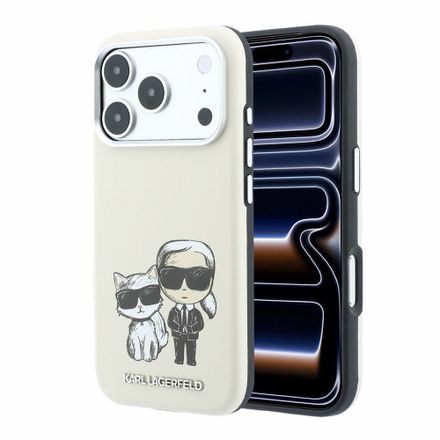 Karl Lagerfeld PU Semi Wrap Smooth Sketch Bodies Magsafe kryt iPhone 18 Pro Max bežový