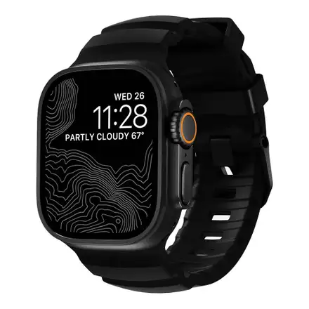 Nomad remienok Rocky Point Band pre Apple Watch 46/49mm - Carbon Black/Black