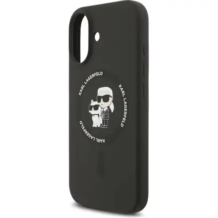 Karl Lagerfeld Liquid Silicone Karl and Choupette MagSafe kryt iPhone 17 čierny