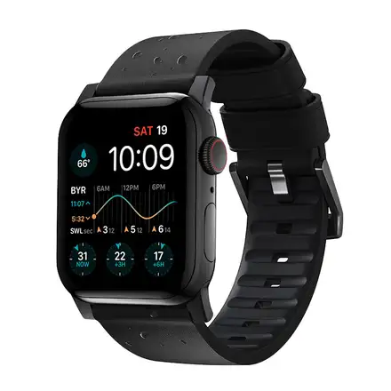 Nomad kožený remienok pre Apple Watch 44-49mm - Active Pro Black/Black Hardware