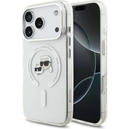 Karl Lagerfeld IML K&CH Heads Metal Frame MagSafe MagSafe kryt iPhone 17 Pro priehľadná