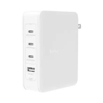 Belkin Boost Charge Pro 140W 4-Port GaN Wall Charger - White