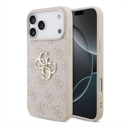 Guess PU 4G Metal Logo kryt iPhone 18 Pro Max ružová