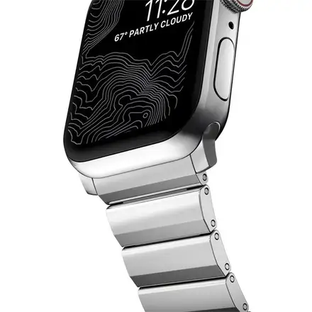 Nomad remienok pre Apple Watch 44-49 mm - Steel Band/Silver Hardware