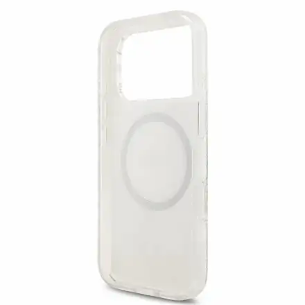 Guess IML Flowers Allover Strap MagSafe kryt iPhone 18 Pro biely