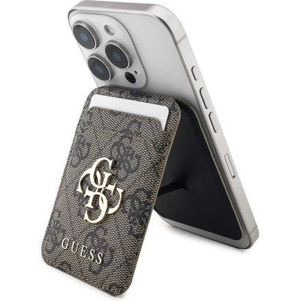 Guess PU 4G MagSafe Cardslot Peňaženka so Stojanom hnedá